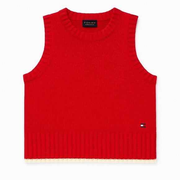 Vintage Tommy Jeans Red Sweater Vest - Picture 1 of 3